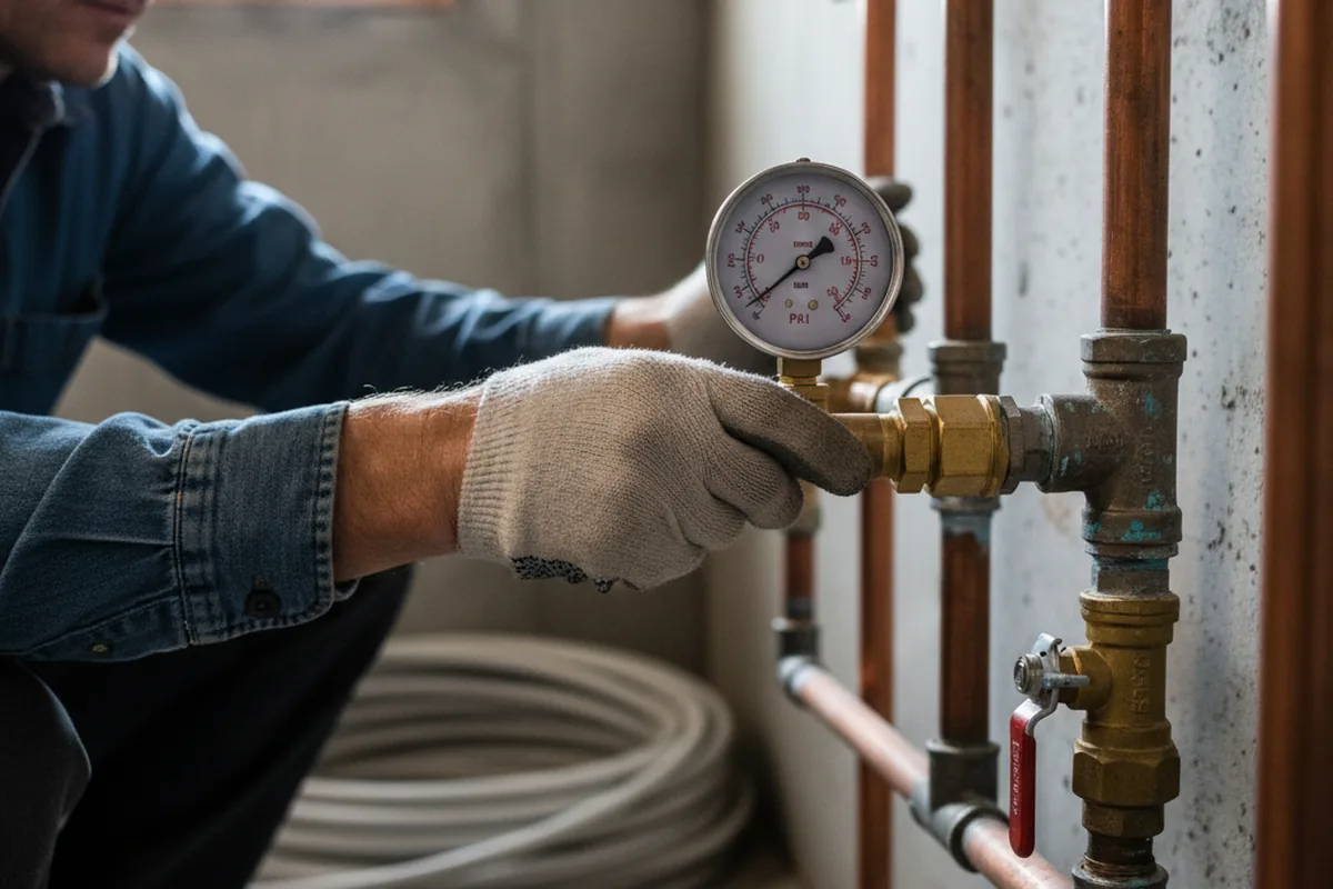 Pressure testing a repaired line during Water Line Repair in Missoula